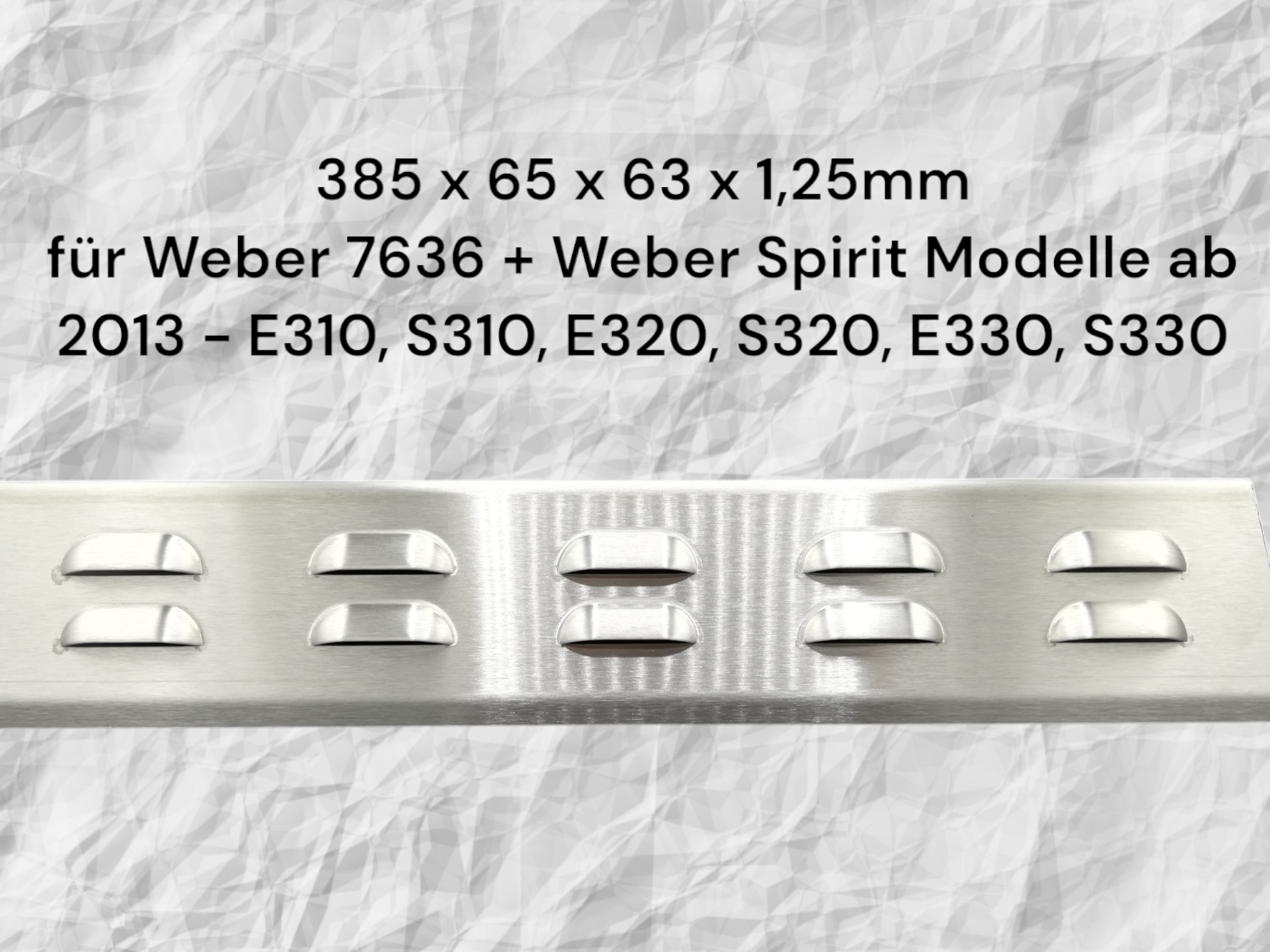 Flammenverteiler #71 - 385 x 65 x 62mm Weber 7636 + Weber Spirit Modelle ab 2013 - E310, S310, E320, S320, E330, S330 