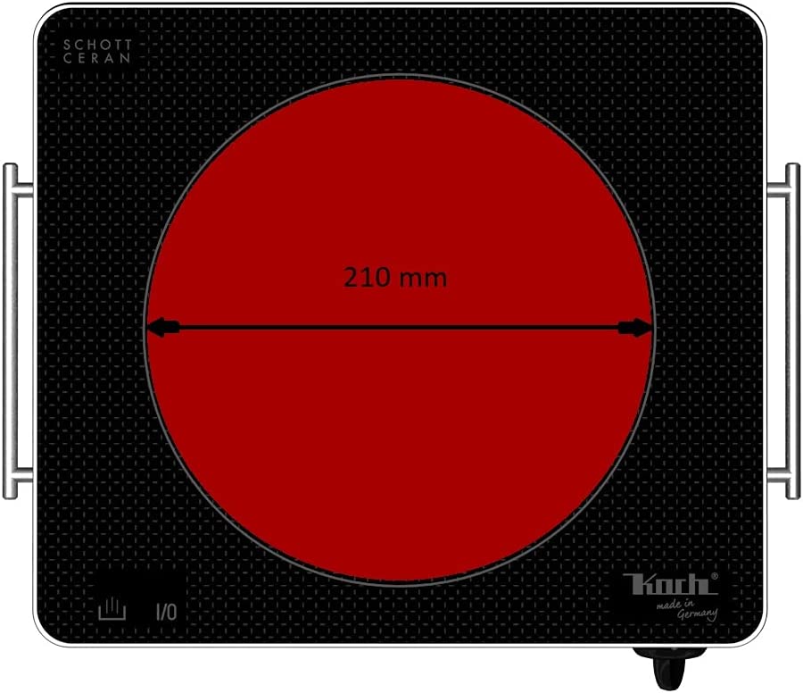 KOCH RGK 30 - 2. Wahl - Mobiles CERAN Kochfeld / 1 Platte 2-Kreis / 2100 Watt