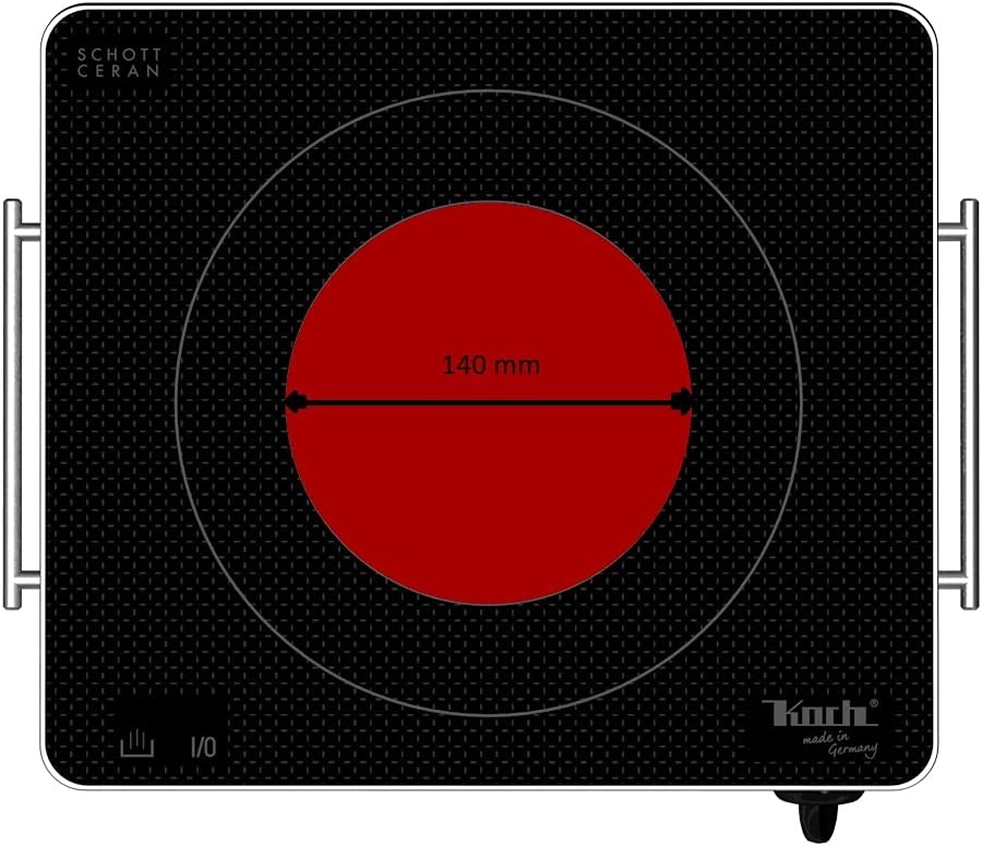 KOCH RGK 30 - 2. Wahl - Mobiles CERAN Kochfeld / 1 Platte 2-Kreis / 2100 Watt