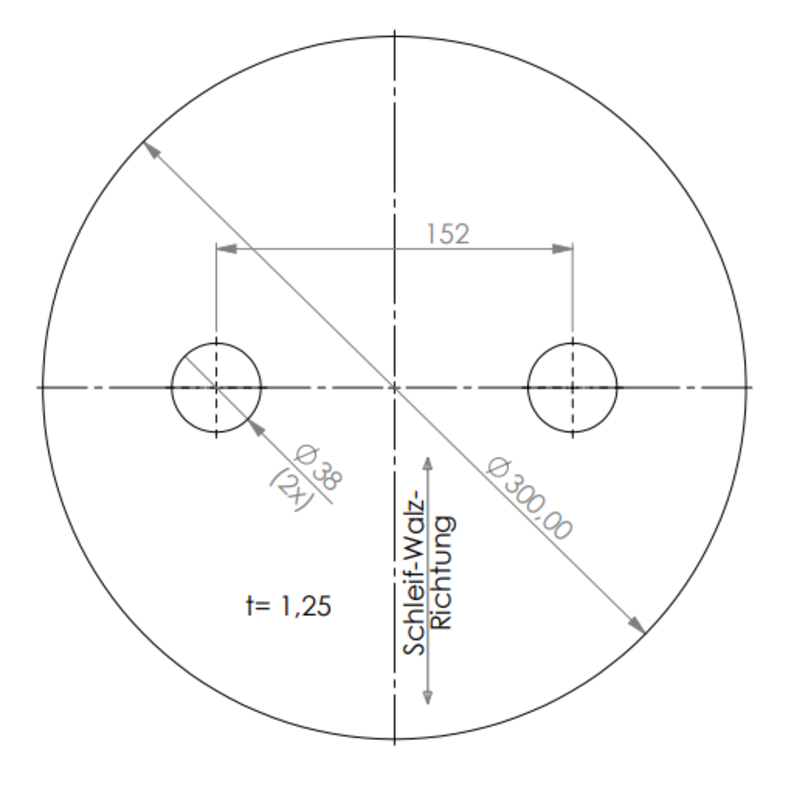 Edelstahl V2A Wandabdeckung für Badarmatur #81 - 30cm rund